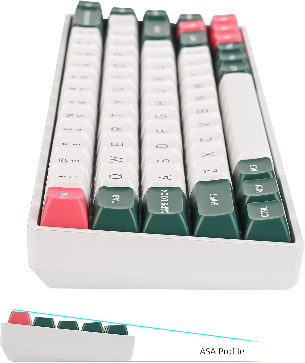 Fogruaden Custom Keycaps, 60 Percent, 150 Keycap Set, ASA Profile ABS Double Shot for Cherry Gateron MX Switches Mechanical Keyboard
