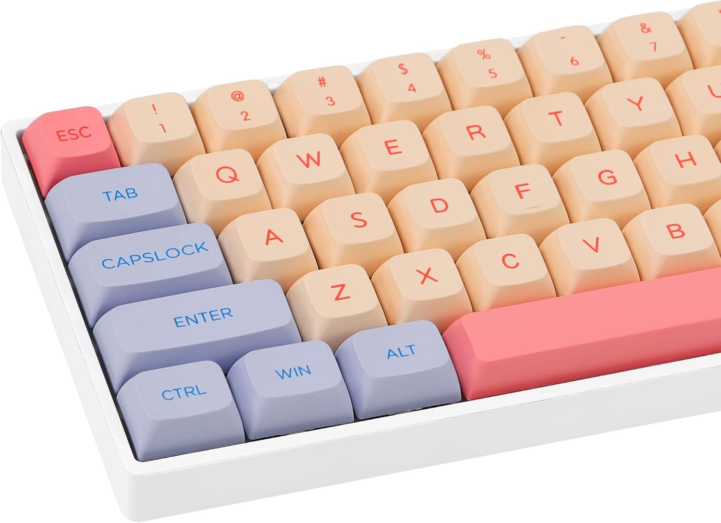 Fogruaden PBT Keycaps 132 Keys Marshmallow Keycaps Set, XDA Profile, Dye-Sublimation Cute Keycaps for Cherry Gateron MX Switches Mechanical Keyboard