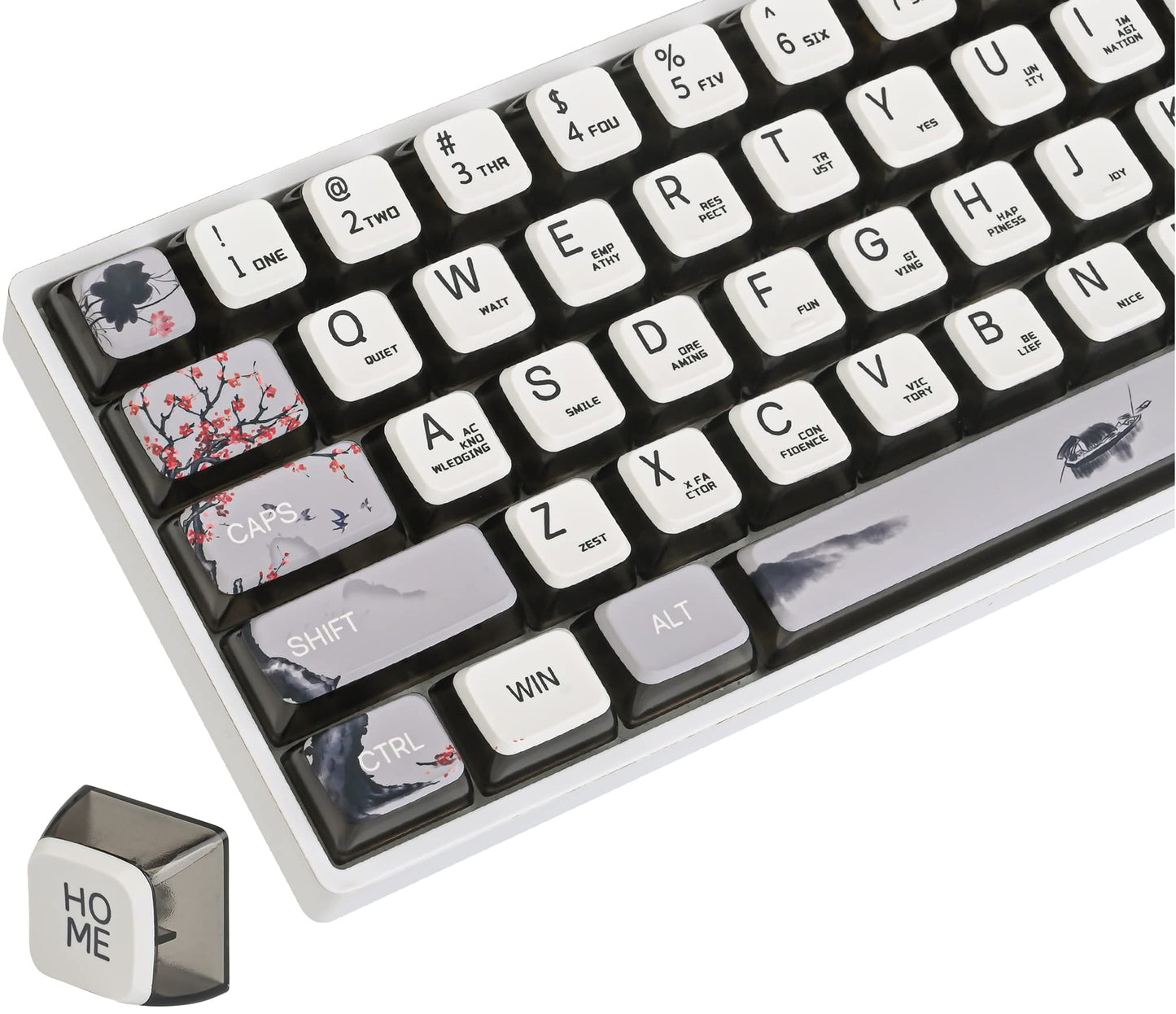 Fogruaden PBT Keycaps 132 Keys Marshmallow Keycaps Set, XDA Profile, Dye-Sublimation Cute Keycaps for Cherry Gateron MX Switches Mechanical Keyboard