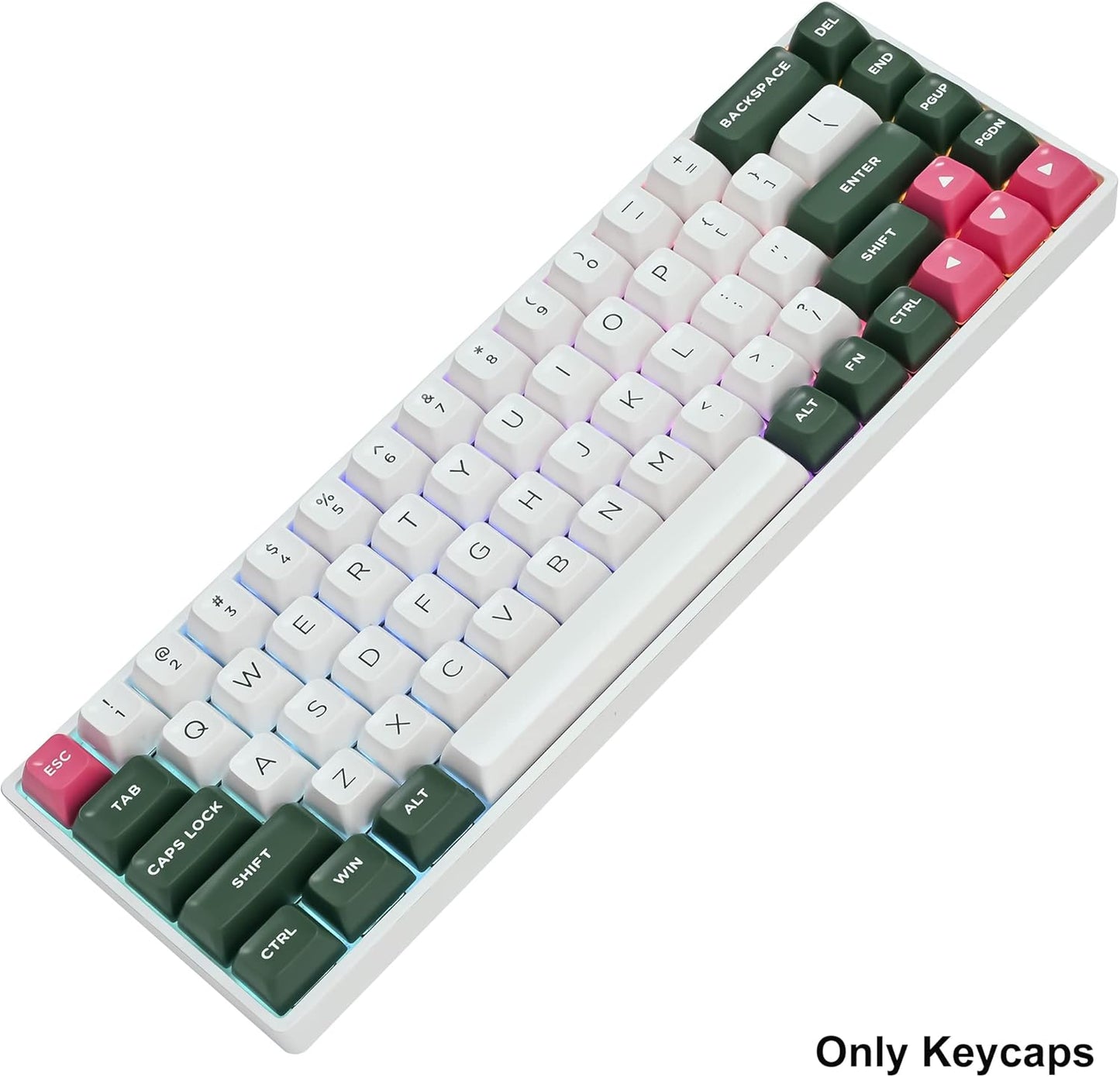 Fogruaden Custom Keycaps, 60 Percent, 150 Keycap Set, ASA Profile ABS Double Shot for Cherry Gateron MX Switches Mechanical Keyboard