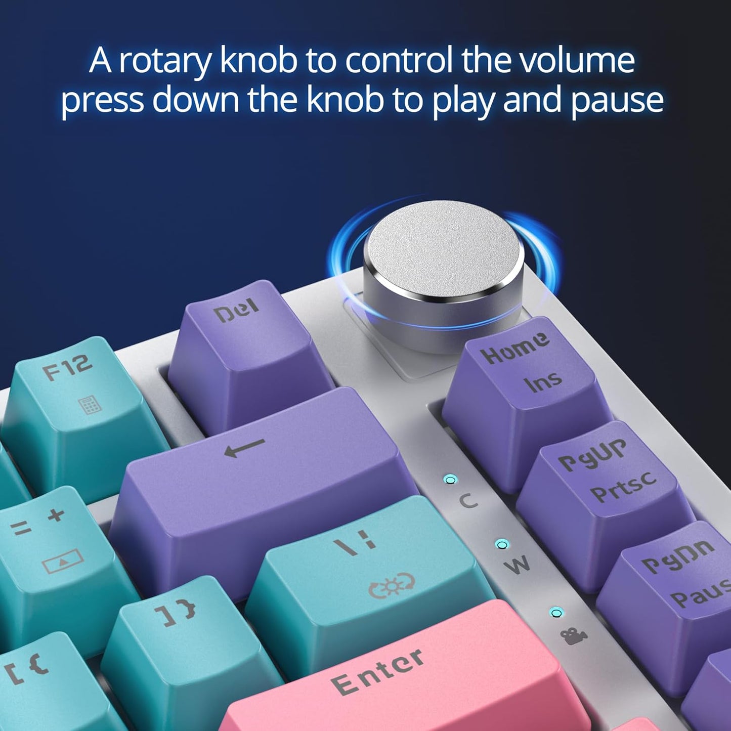 Fogruaden Wired Mechanical Keyboard 75% Percent Hot Swappable, Red Switch, TKL Mechanical Keyboard, Gasket Mount, RGB Backlit Compact Gaming Keyboard with Volume Knob(Joker)
