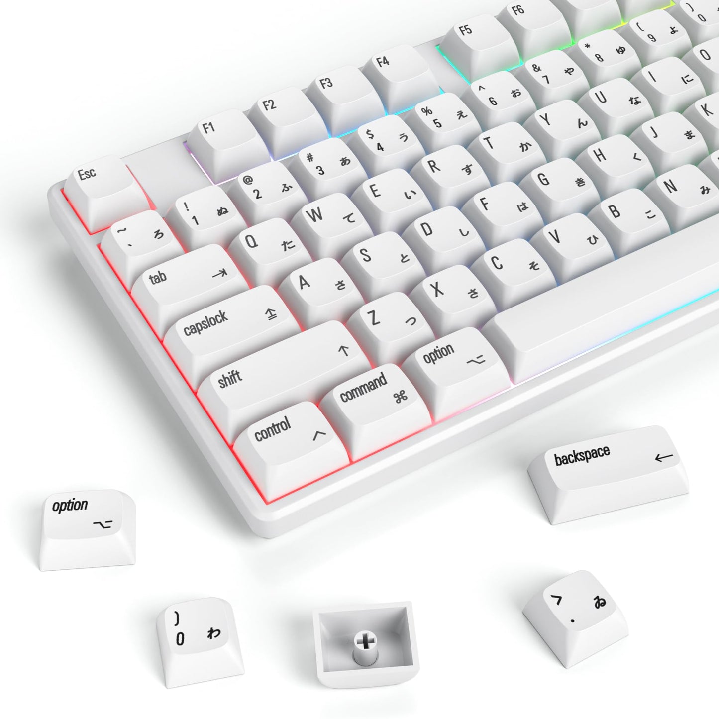 Fogruaden Custom Keycaps, 60 Percent, 150 Keycap Set, ASA Profile ABS Double Shot for Cherry Gateron MX Switches Mechanical Keyboard