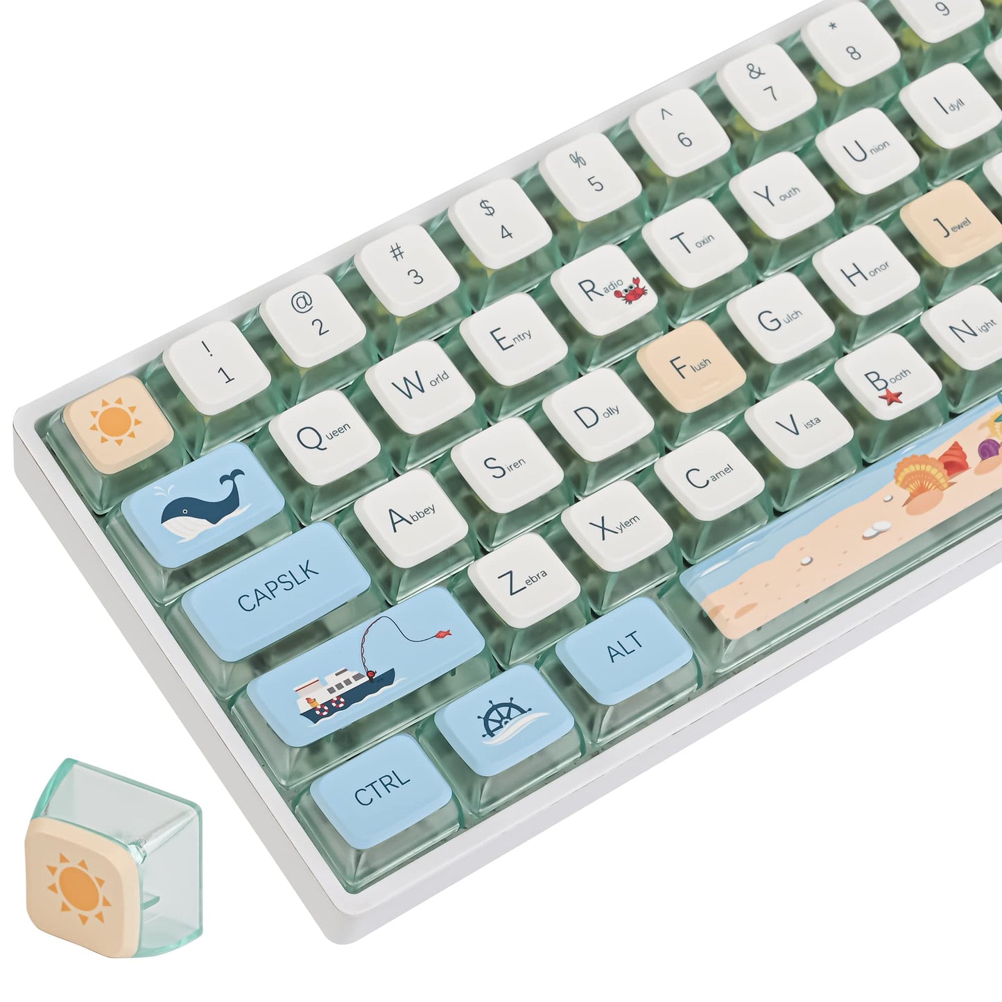 Fogruaden Custom Keycaps, 60 Percent, 150 Keycap Set, ASA Profile ABS Double Shot for Cherry Gateron MX Switches Mechanical Keyboard