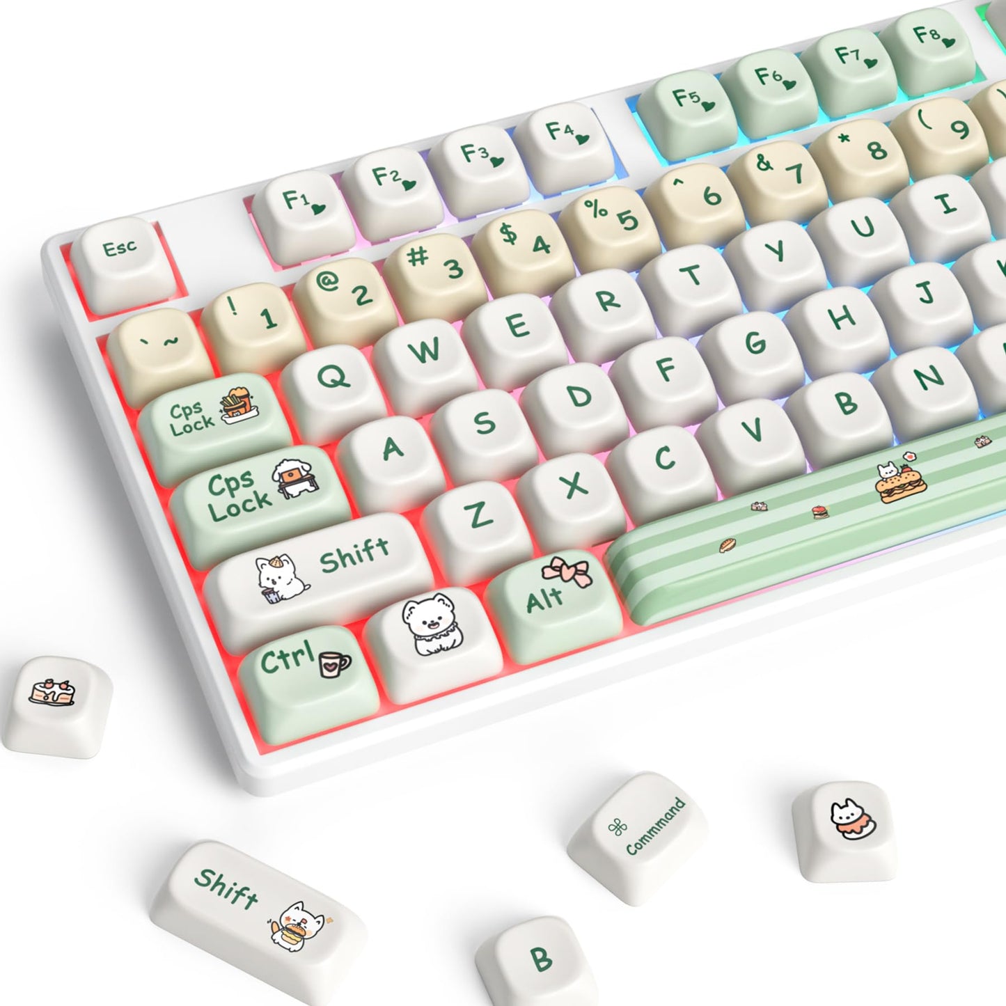 Fogruaden Custom Keycaps, 60 Percent, 150 Keycap Set, ASA Profile ABS Double Shot for Cherry Gateron MX Switches Mechanical Keyboard