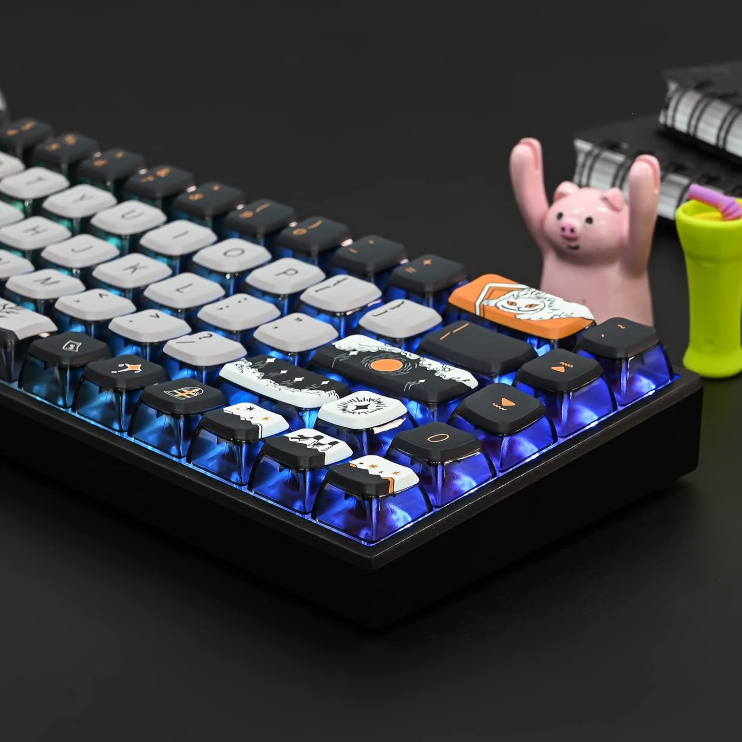 Fogruaden Pudding 60% Mechanical Keyboard Keycaps Set, 118 Dye-Sublimation Keycaps, ASA Profile, Cherry Gateron MX Switch Compatible (Dark Fairytale)