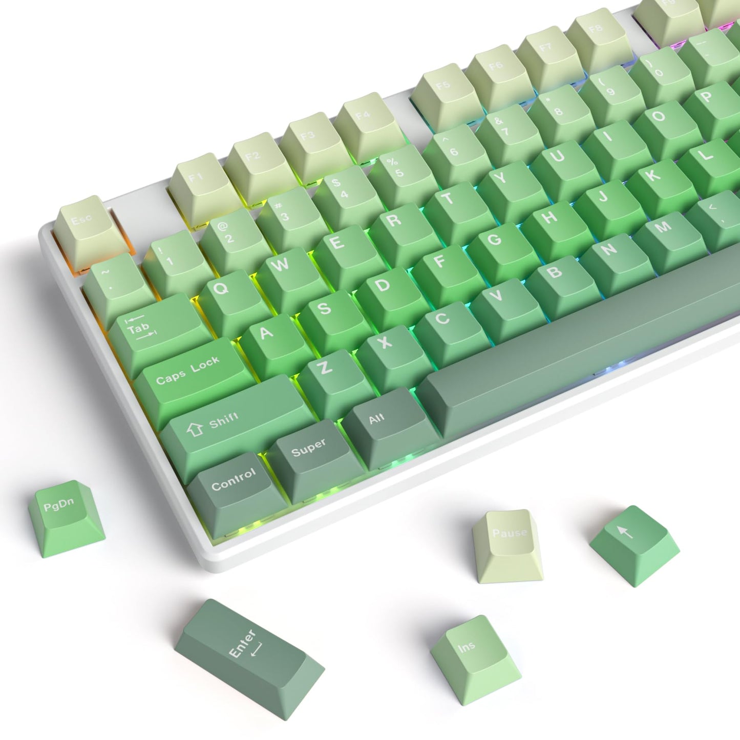 Fogruaden PBT Keycaps 132 Keys Marshmallow Keycaps Set, XDA Profile, Dye-Sublimation Cute Keycaps for Cherry Gateron MX Switches Mechanical Keyboard
