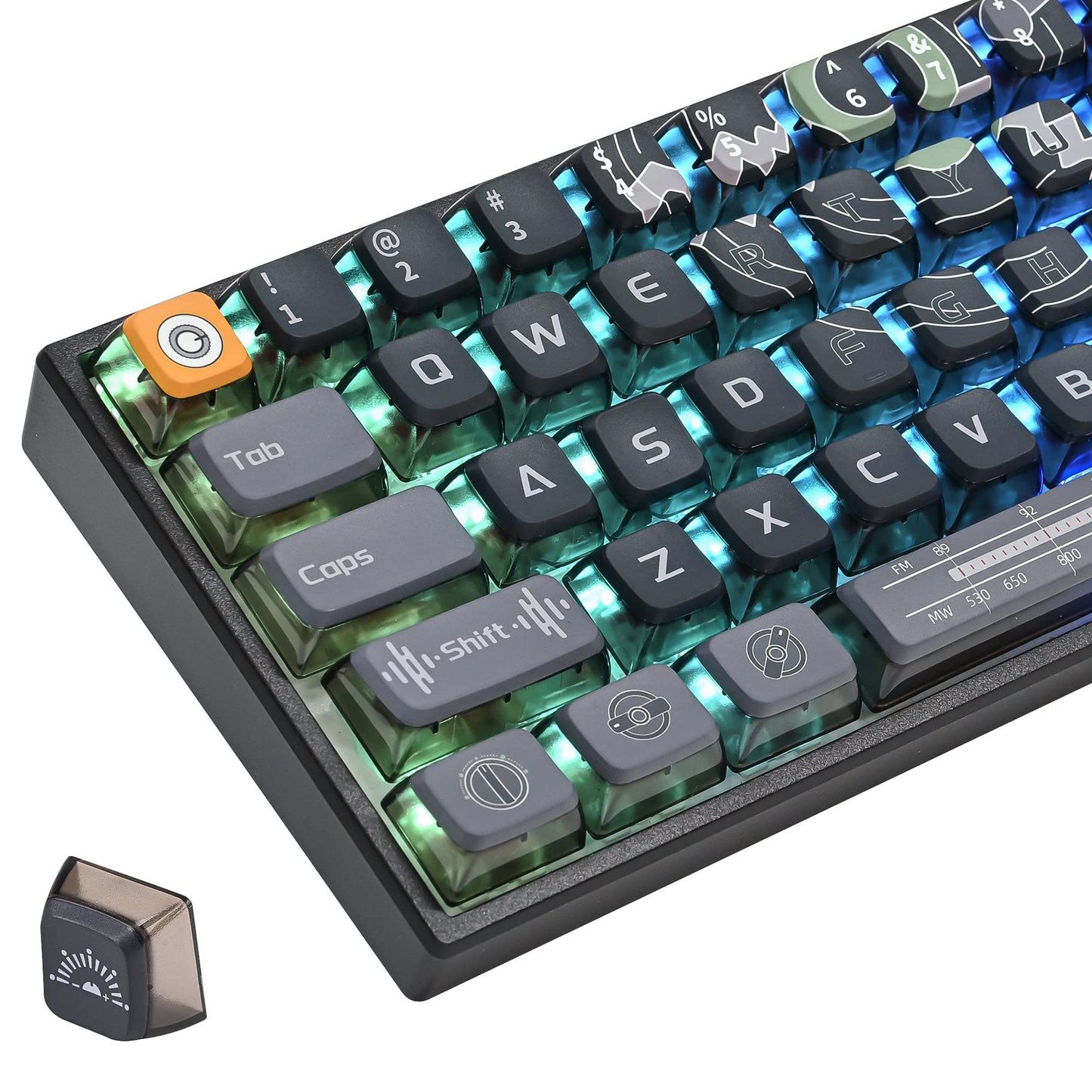 Fogruaden Custom Keycaps, 60 Percent, 150 Keycap Set, ASA Profile ABS Double Shot for Cherry Gateron MX Switches Mechanical Keyboard