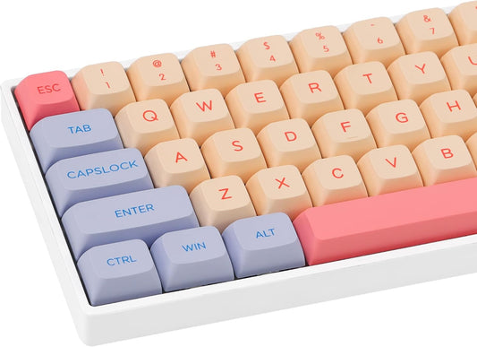 Fogruaden PBT Keycaps 132 Keys Marshmallow Keycaps Set, XDA Profile, Dye-Sublimation Cute Keycaps for Cherry Gateron MX Switches Mechanical Keyboard
