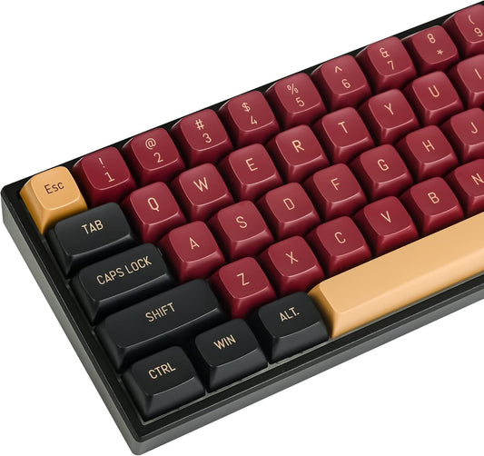Fogruaden PBT Red Samurai Custom Keycaps, 160 Set, CSA Profile, Cherry Gateron MX Switches Mechanical Keyboard