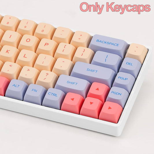 Fogruaden PBT Keycaps 132 Keys Marshmallow Keycaps Set, XDA Profile, Dye-Sublimation Cute Keycaps for Cherry Gateron MX Switches Mechanical Keyboard