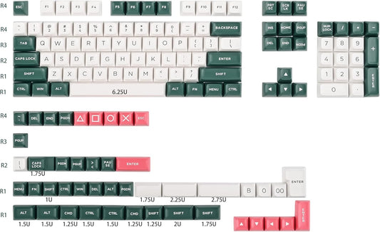 Fogruaden Custom Keycaps, 60 Percent, 150 Keycap Set, ASA Profile ABS Double Shot for Cherry Gateron MX Switches Mechanical Keyboard