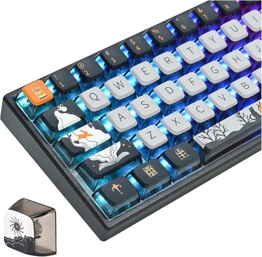 Fogruaden Pudding 60% Mechanical Keyboard Keycaps Set, 118 Dye-Sublimation Keycaps, ASA Profile, Cherry Gateron MX Switch Compatible (Dark Fairytale)